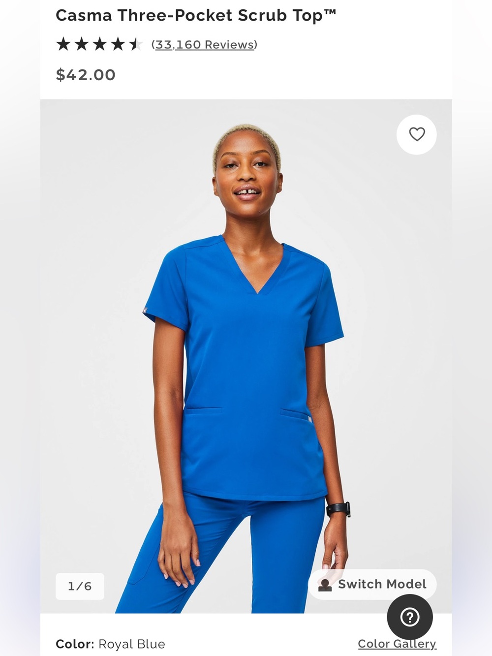 Figs Casma Three-Pocket Scrub Top